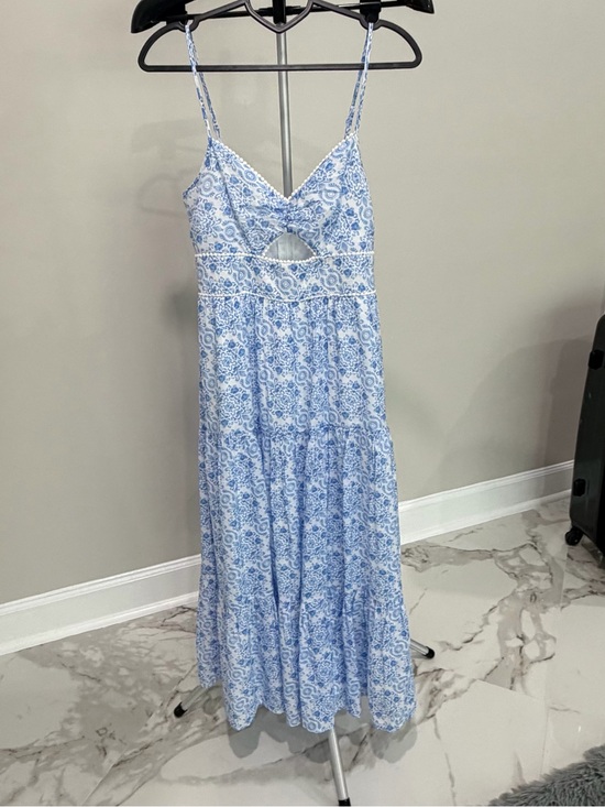 Trixxi Dresses & Skirts - Trixxi White and Light Blue Paisley Maxi Dress